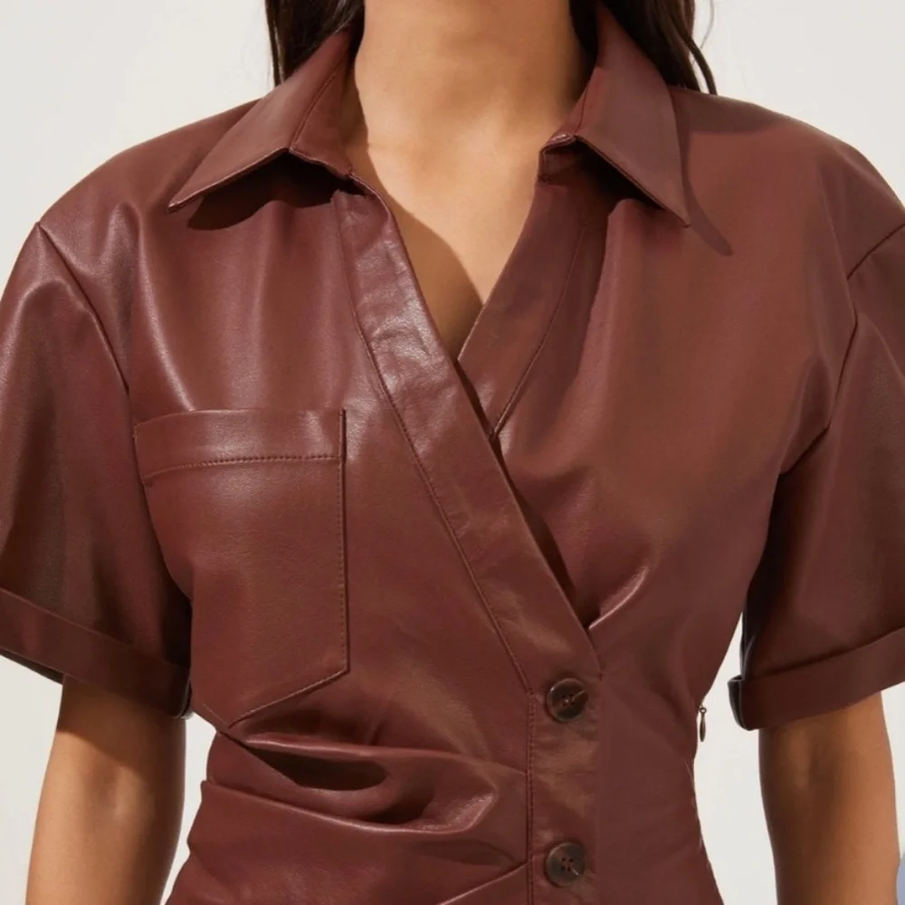 Astr the label terra faux leather midi dress XS - Picture 3 of 4